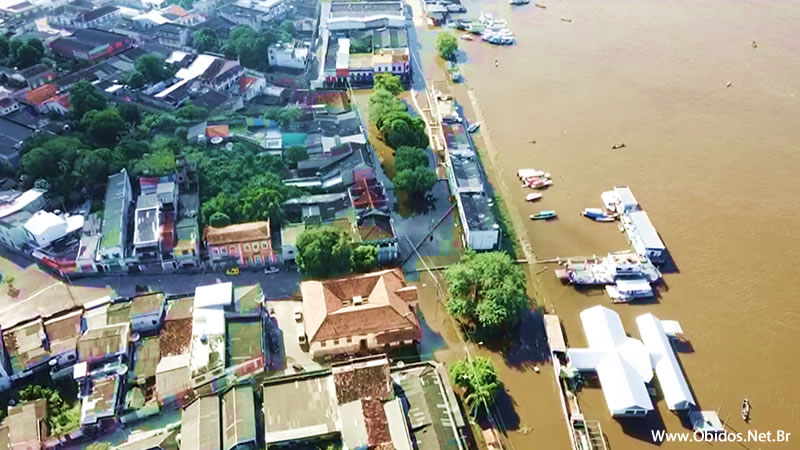 Óbidos vista de cima: Enchente de 2021