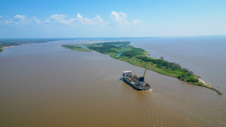 Dragagem do canal que dá acesso ao Porto de Juruti