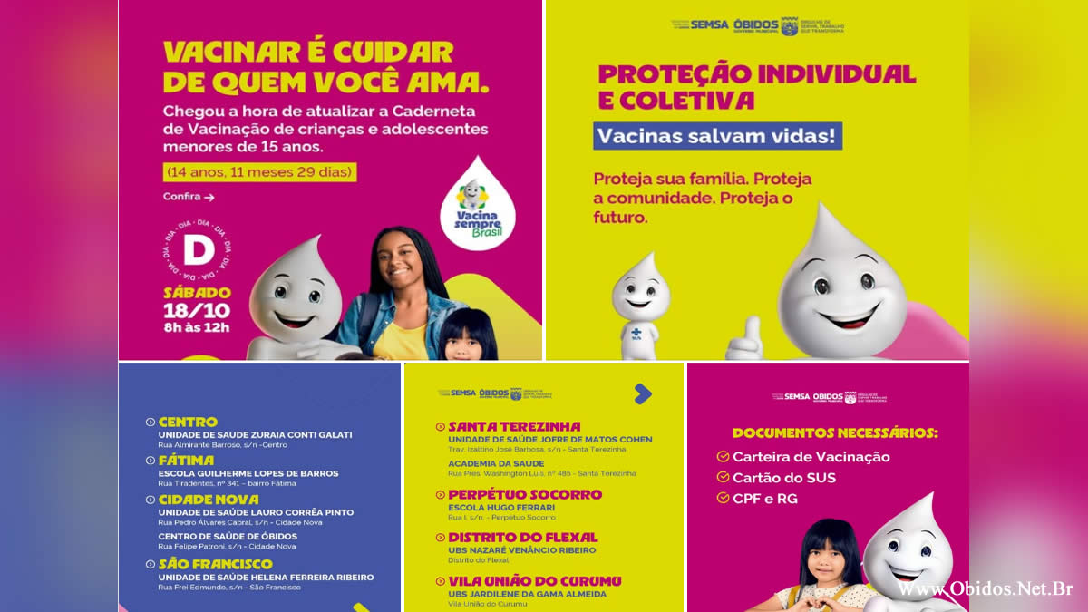 Campanha tem como objetivo atualizar a caderneta de vacinação de crianças e adolescentes menores de 15 anos